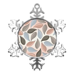 Leaves Pastel Background Nature Metal Small Snowflake Ornament