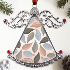 Leaves Pastel Background Nature Metal Angel With Crystal Ornament by Ravend