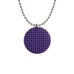 Mazipoodles Purple Donuts Polka Dot  1  Button Necklace by Mazipoodles