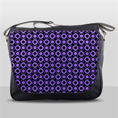 Mazipoodles Purple Donuts Polka Dot  Messenger Bag by Mazipoodles