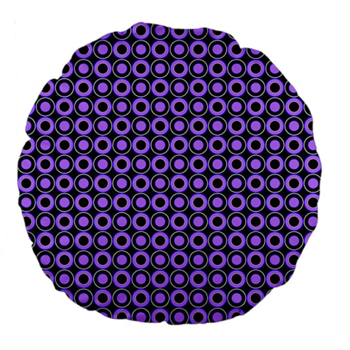 Mazipoodles Purple Donuts Polka Dot  Large 18  Premium Flano Round Cushions