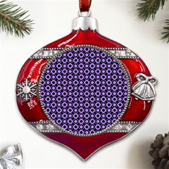 Mazipoodles Purple Donuts Polka Dot  Metal Snowflake And Bell Red Ornament