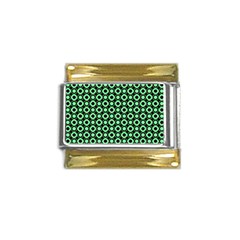 Mazipoodles Green Donuts Polka Dot Gold Trim Italian Charm (9mm) by Mazipoodles