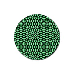 Mazipoodles Green Donuts Polka Dot Rubber Coaster (round) by Mazipoodles