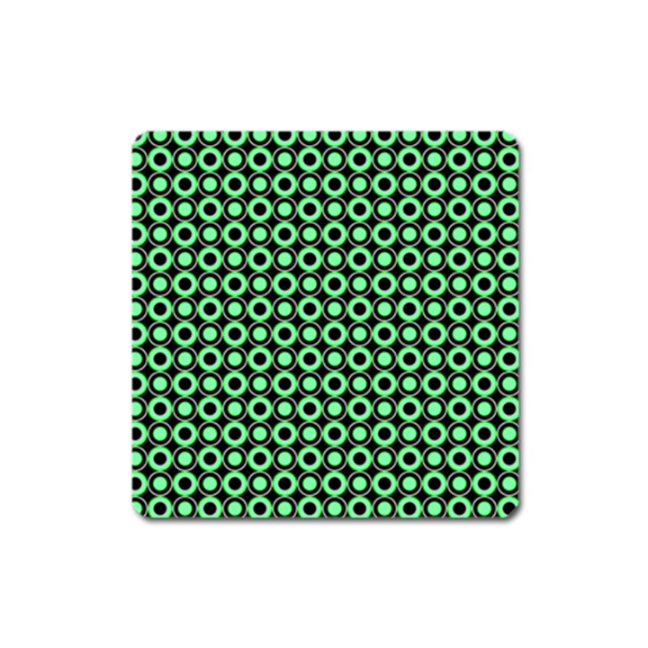 Mazipoodles Green Donuts Polka Dot Square Magnet