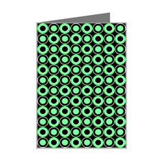 Mazipoodles Green Donuts Polka Dot Mini Greeting Card by Mazipoodles