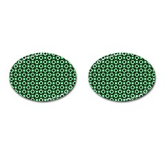 Mazipoodles Green Donuts Polka Dot Cufflinks (oval) by Mazipoodles