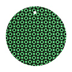 Mazipoodles Green Donuts Polka Dot Round Ornament (two Sides) by Mazipoodles