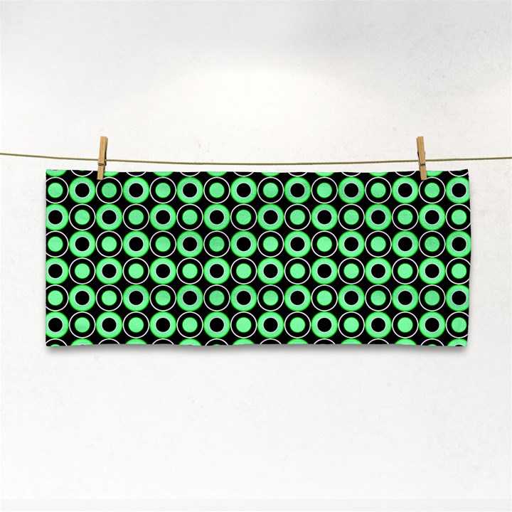 Mazipoodles Green Donuts Polka Dot Hand Towel