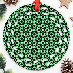 Mazipoodles Green Donuts Polka Dot Ornament (round Filigree)