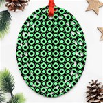 Mazipoodles Green Donuts Polka Dot Oval Filigree Ornament (Two Sides) Front