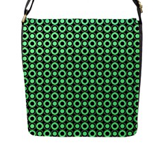 Mazipoodles Green Donuts Polka Dot Flap Closure Messenger Bag (l) by Mazipoodles