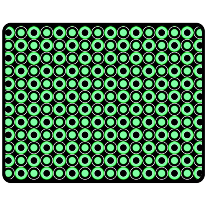 Mazipoodles Green Donuts Polka Dot Two Sides Fleece Blanket (Medium)