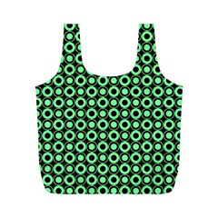 Mazipoodles Green Donuts Polka Dot Full Print Recycle Bag (m) by Mazipoodles