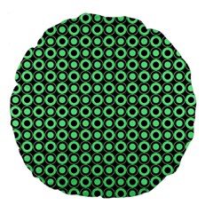 Mazipoodles Green Donuts Polka Dot Large 18  Premium Flano Round Cushions by Mazipoodles