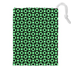 Mazipoodles Green Donuts Polka Dot Drawstring Pouch (5xl) by Mazipoodles