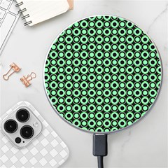 Mazipoodles Green Donuts Polka Dot Wireless Fast Charger(white) by Mazipoodles