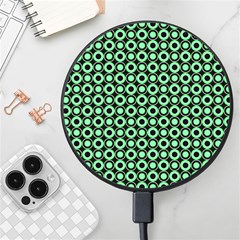 Mazipoodles Green Donuts Polka Dot Wireless Fast Charger(black) by Mazipoodles