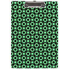 Mazipoodles Green Donuts Polka Dot A4 Acrylic Clipboard by Mazipoodles