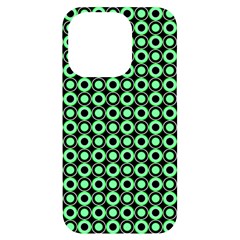 Mazipoodles Green Donuts Polka Dot Iphone 14 Pro Black Uv Print Case by Mazipoodles