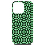 Mazipoodles Green Donuts Polka Dot iPhone 14 Pro Max Black UV Print Case Front