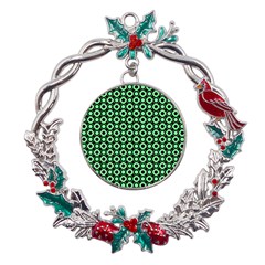 Mazipoodles Green Donuts Polka Dot Metal X mas Wreath Holly Leaf Ornament by Mazipoodles