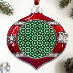 Mazipoodles Green Donuts Polka Dot Metal Snowflake And Bell Red Ornament