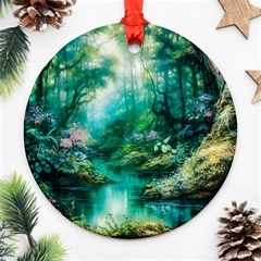 River Stream Flower Nature Ornament (round) by Ravend