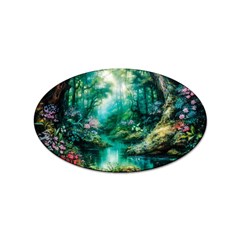 River Stream Flower Nature Sticker (oval) by Ravend