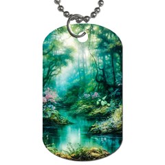 River Stream Flower Nature Dog Tag (one Side) by Ravend