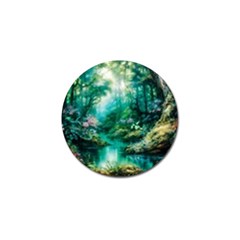 River Stream Flower Nature Golf Ball Marker by Ravend