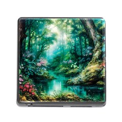 River Stream Flower Nature Memory Card Reader (square 5 Slot) by Ravend