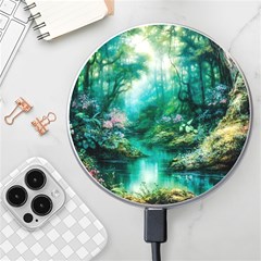 River Stream Flower Nature Wireless Fast Charger(white) by Ravend