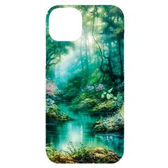 River Stream Flower Nature Iphone 14 Plus Black Uv Print Case by Ravend