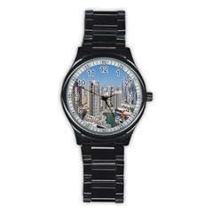 Building Sea Architecture Marina Stainless Steel Round Watch by Ravend