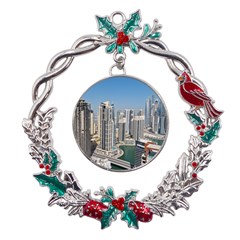 Building Sea Architecture Marina Metal X mas Wreath Holly Leaf Ornament