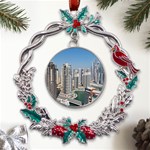 Building Sea Architecture Marina Metal X mas Wreath Holly leaf Ornament Front