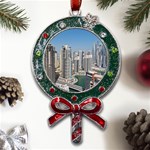 Building Sea Architecture Marina Metal X Mas Lollipop with Crystal Ornament Front