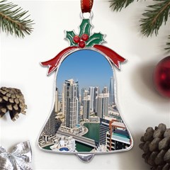 Building Sea Architecture Marina Metal Holly Leaf Bell Ornament by Ravend