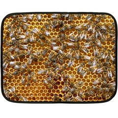 Honey Bee Bees Insect Two Sides Fleece Blanket (mini) by Ravend