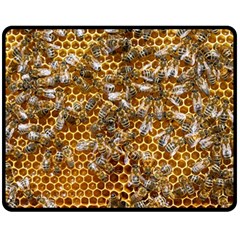 Honey Bee Bees Insect Two Sides Fleece Blanket (medium) by Ravend