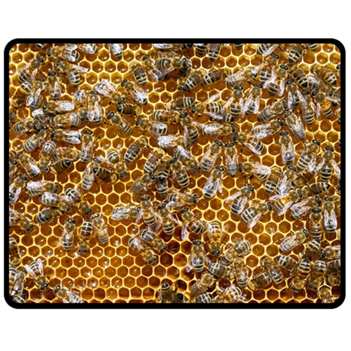 Honey Bee Bees Insect Two Sides Fleece Blanket (Medium)