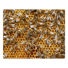 Honey Bee Bees Insect Two Sides Premium Plush Fleece Blanket (large) by Ravend