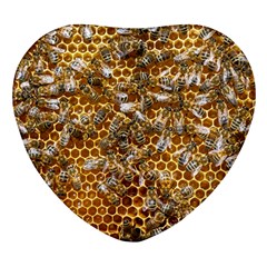 Honey Bee Bees Insect Heart Glass Fridge Magnet (4 Pack)