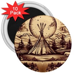 Nation Indian Native Indigenous 3  Magnets (10 Pack)  by Ravend