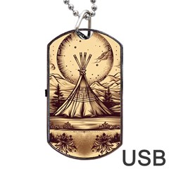 Nation Indian Native Indigenous Dog Tag Usb Flash (one Side) by Ravend