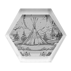 Nation Indian Native Indigenous Hexagon Wood Jewelry Box