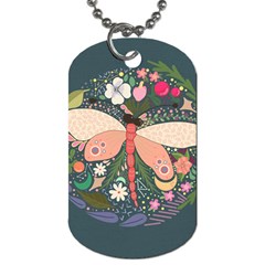 Bug Nature Flower Dragonfly Dog Tag (two Sides) by Ravend