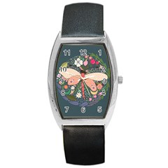 Bug Nature Flower Dragonfly Barrel Style Metal Watch by Ravend