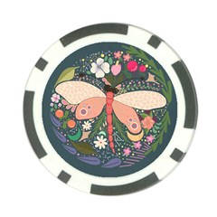 Bug Nature Flower Dragonfly Poker Chip Card Guard (10 Pack)